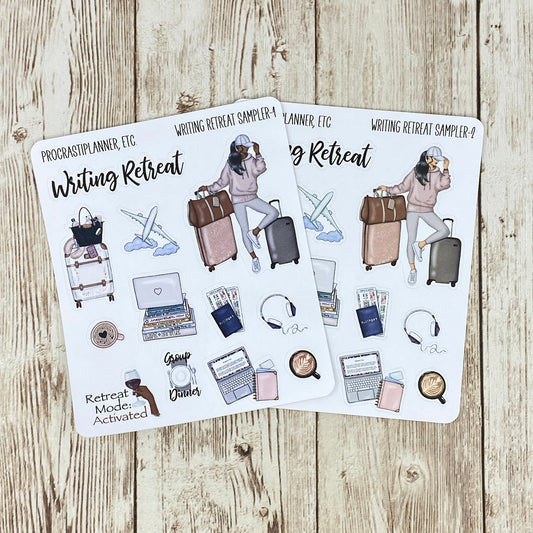 Writing Retreat Travel Author Vacation Planner Stickers