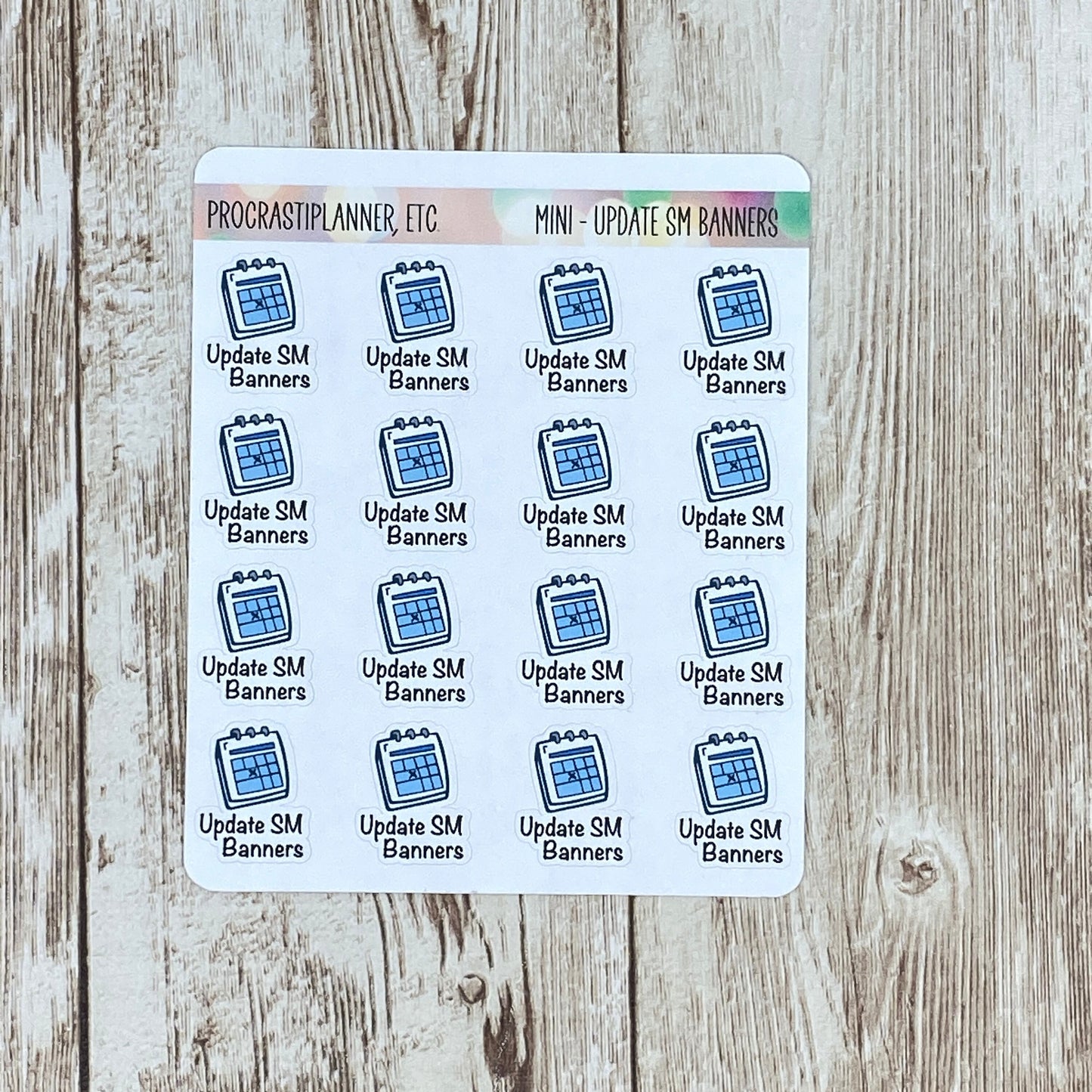 Update Social Media Banners Book Launch Planner Stickers Regular and Mini Size