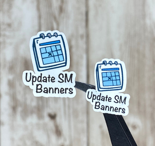 Update Social Media Banners Book Launch Planner Stickers Regular and Mini Size