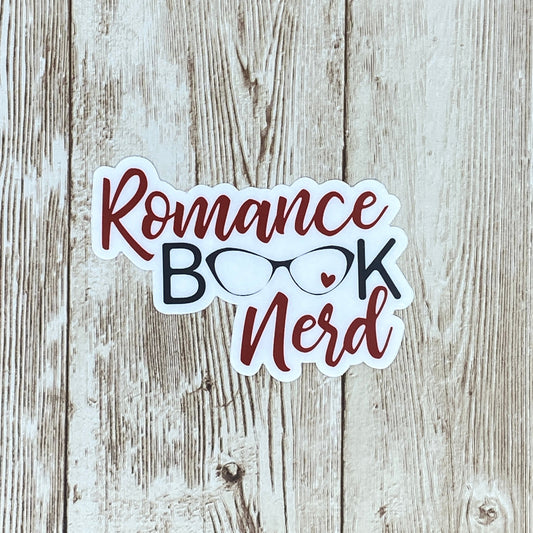 Romance Book Nerd Waterproof Sticker, Decal