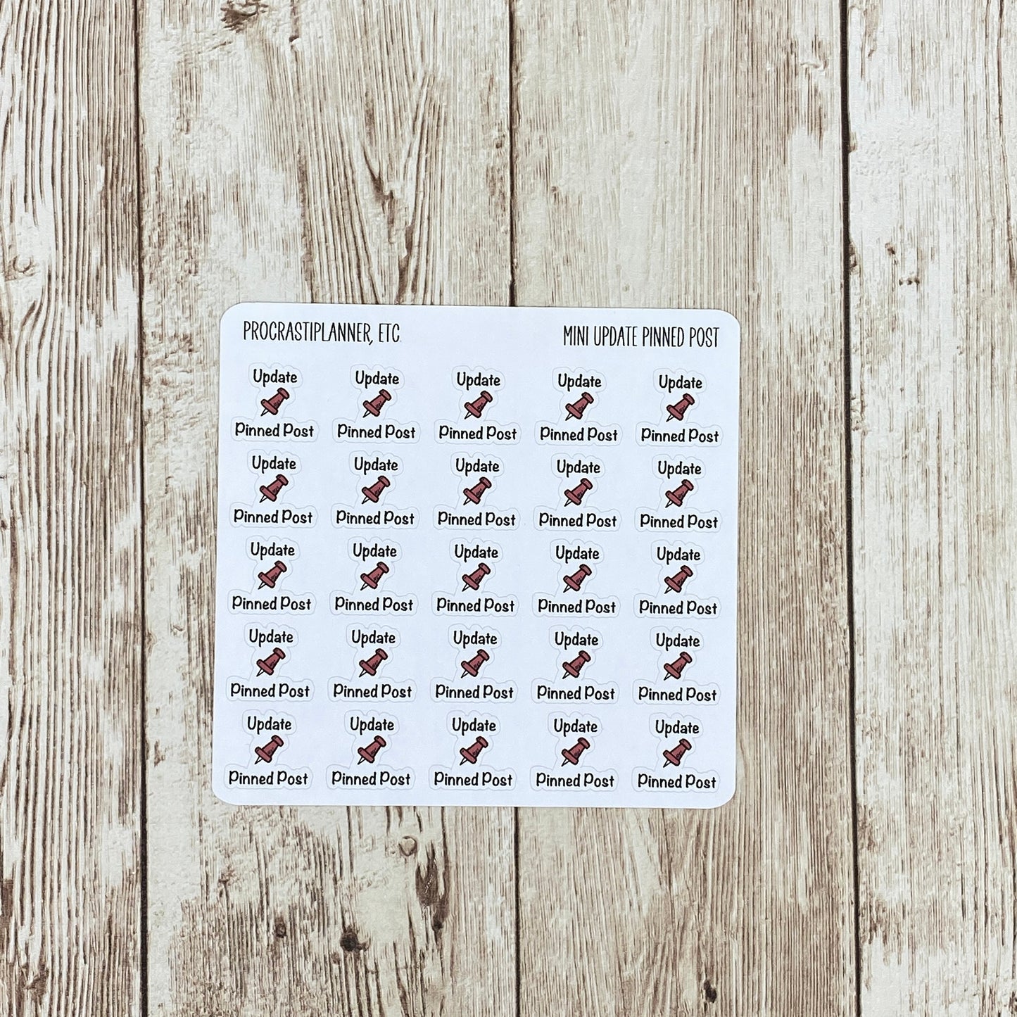 Update Pinned Post Planner Stickers in Regular or Mini Sizes for Authors Social Media