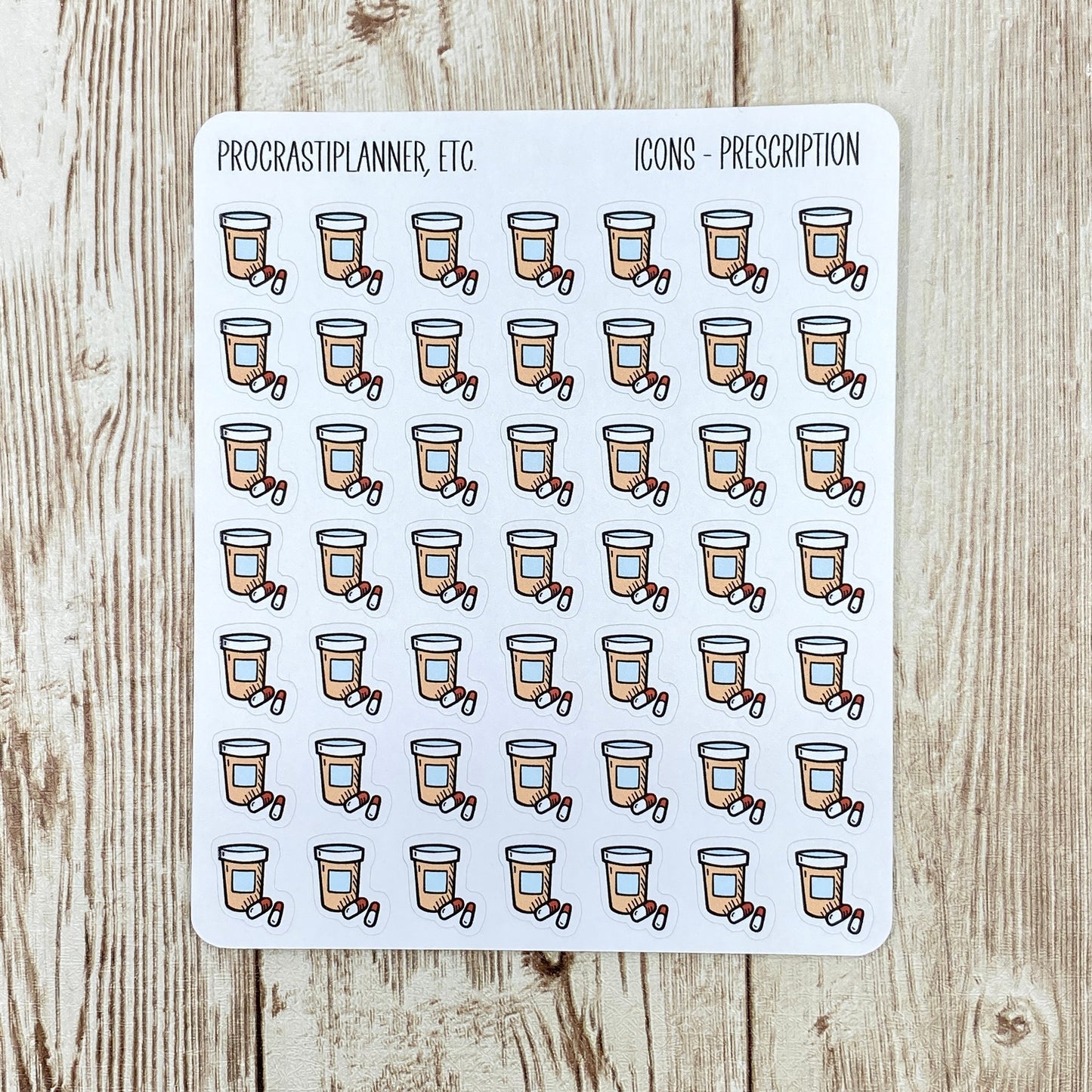 Medicine Bottle Prescription - Household Icon Planner Stickers for Planners Journals