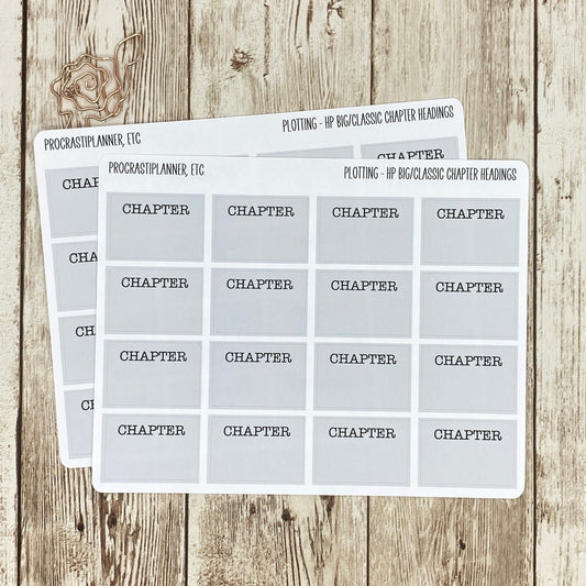 Plotting - Chapter & Scene Headings Planner Stickers