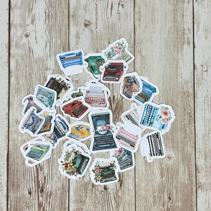 Typewriter Die Cut Confetti Stickers
