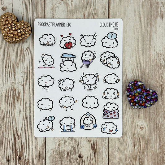 Self-Care - Cloud Emojis Emotion Faces for Journaling