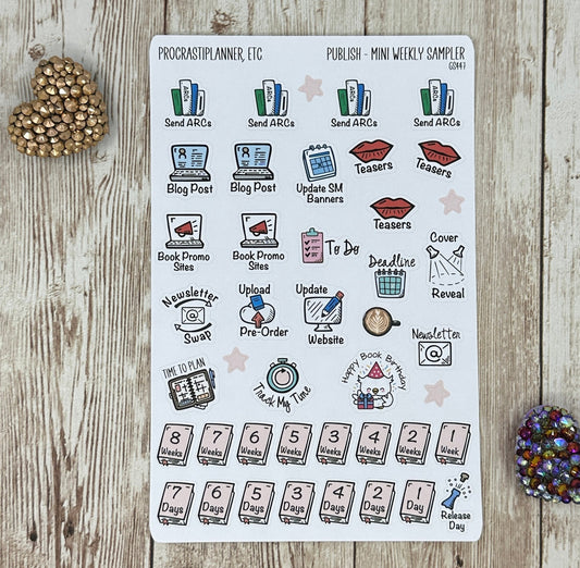 Publish - Mini Weekly Planner Stickers Sampler for Writers