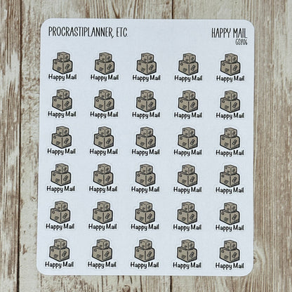 Happy Mail Packages Planner Stickers for Planners Journals Agendas and Scrapbooking